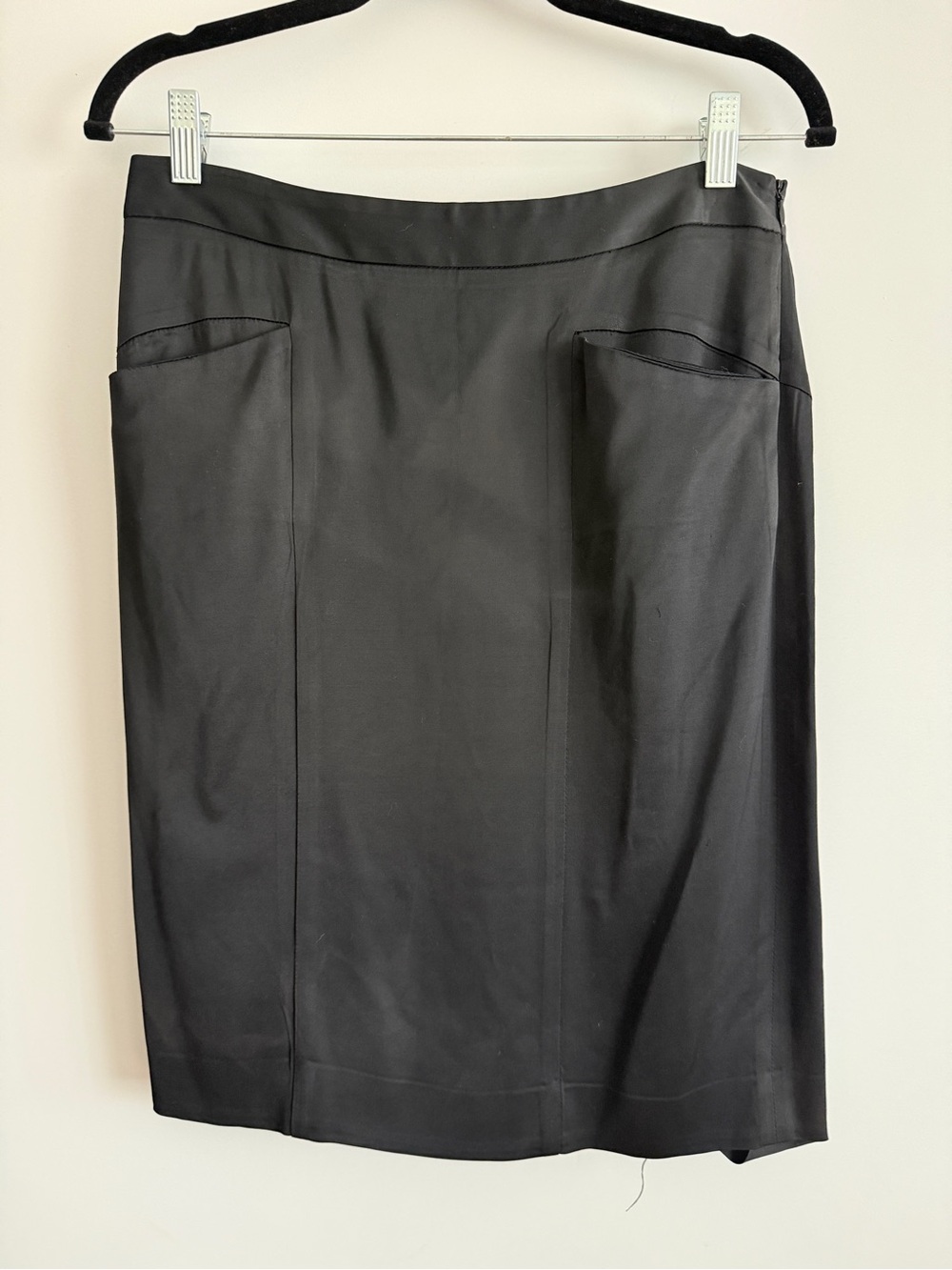 Theory Black Pencil Skirt with Front Pocket Detail